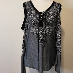 VENUS Lace Up Bodice ~ Cold Shoulder SEXY Top ~ Size Medium